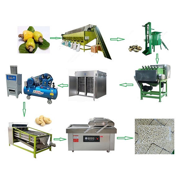 1t/h raw cashew nut shelling production line