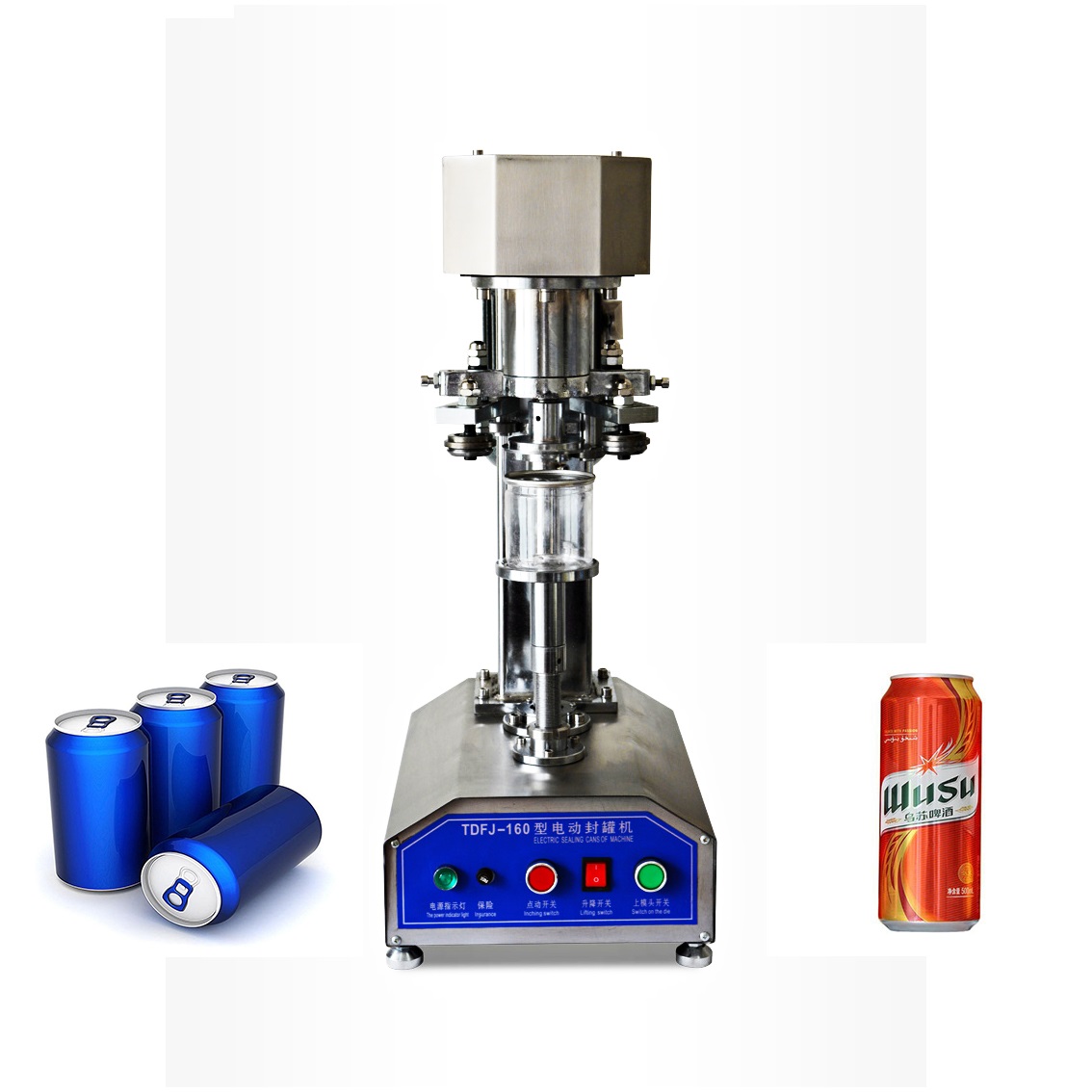 Semi-automatic beer metal tin can sealing machine