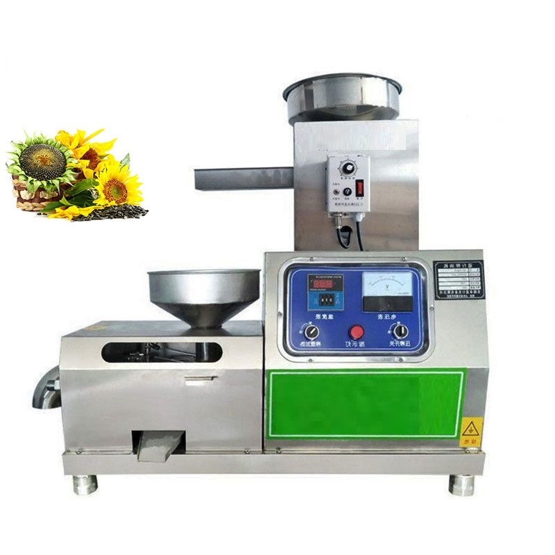 Desk type screw oil presser with feeder hopper