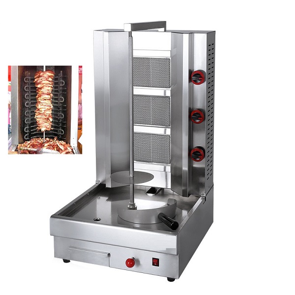 Vertical rotisserie gas chicken shawarma machine
