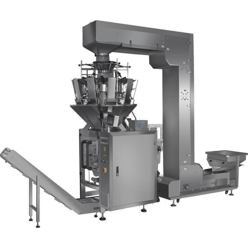 Granular power puffed food weighing and packaging machine