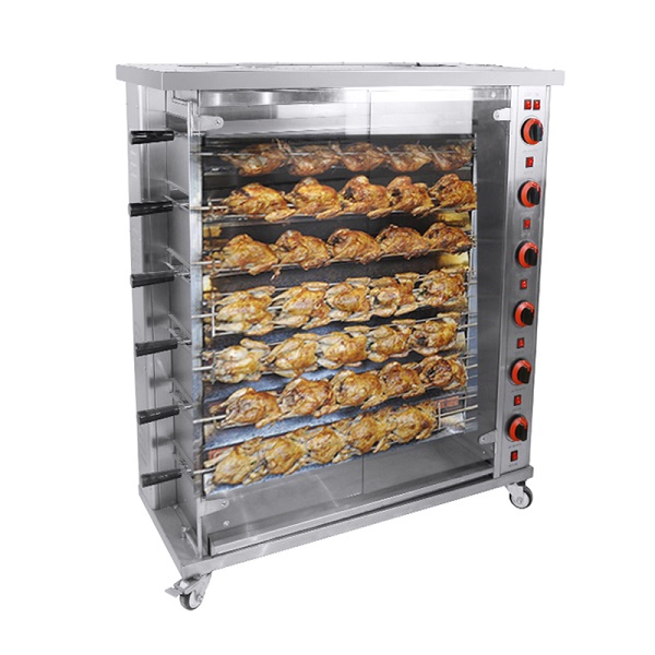 3/6/9 rods 18-54 pcs chicken gas grill rotisserie
