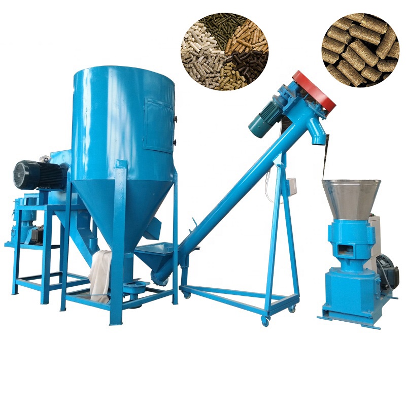 1-2 Ton Chicken Cow Cattle Animal Feed Pellet Machine Production Line